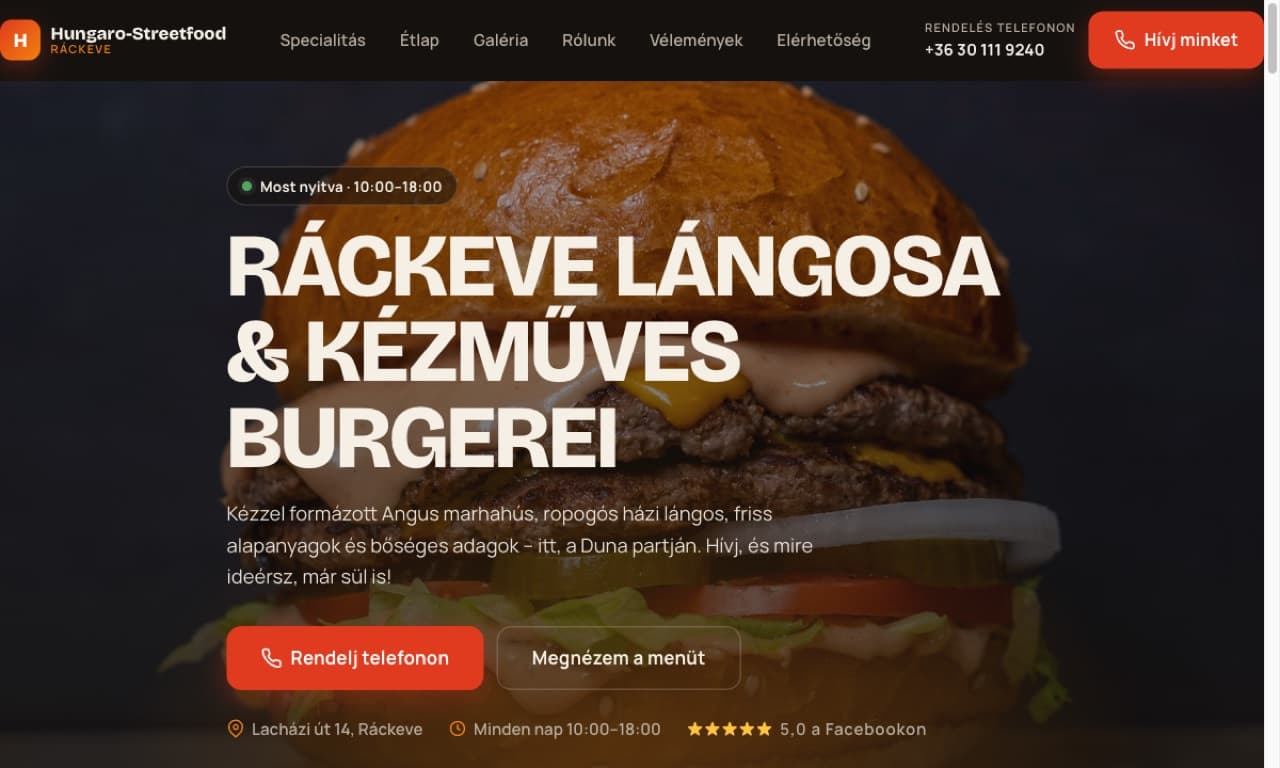 Hungaro-Streetfood, weboldal