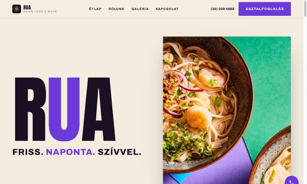 RUA Asian Food & More, weboldal